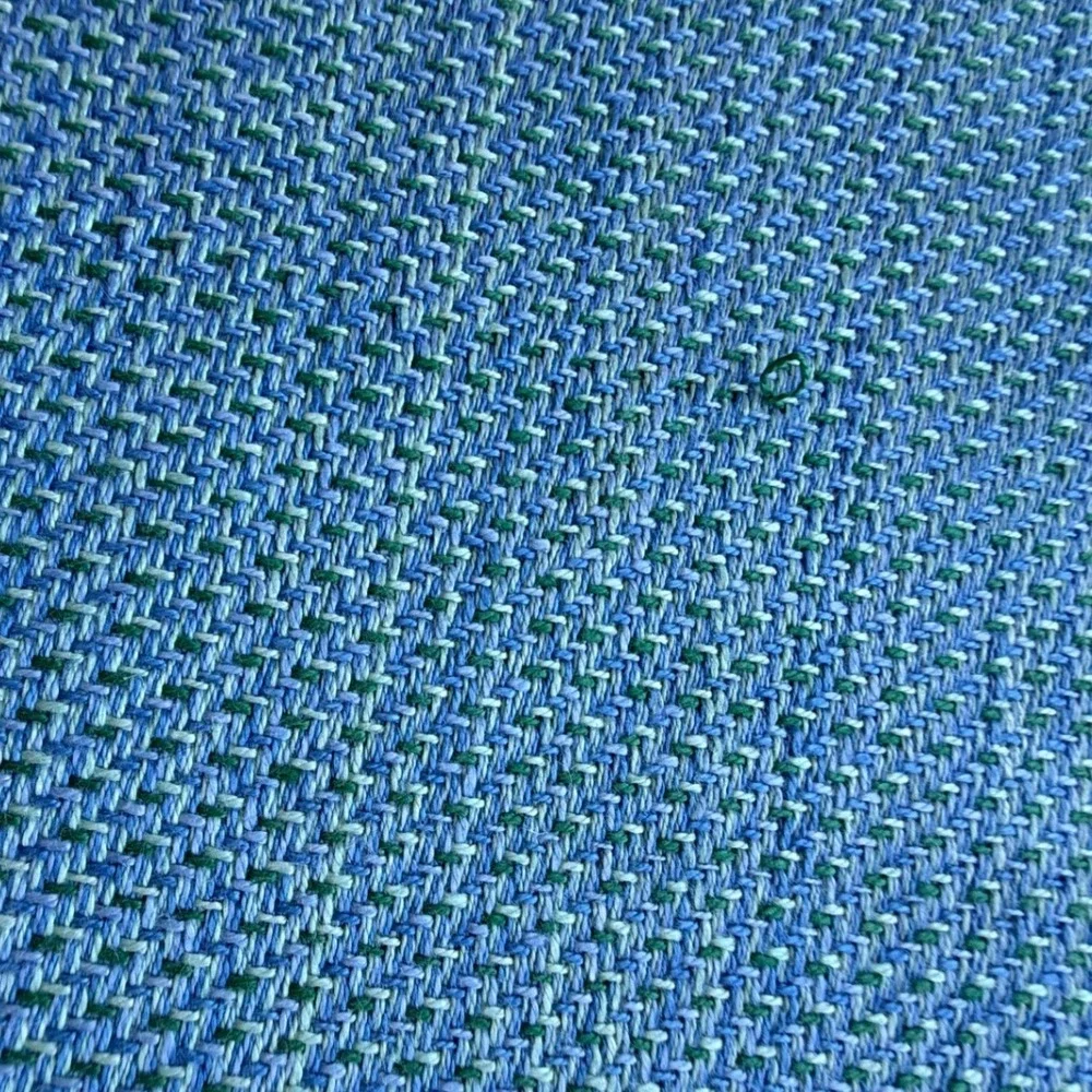 Set of 4 Woven Blue Green Placemats Rectangular Textured Table Linens 19x14